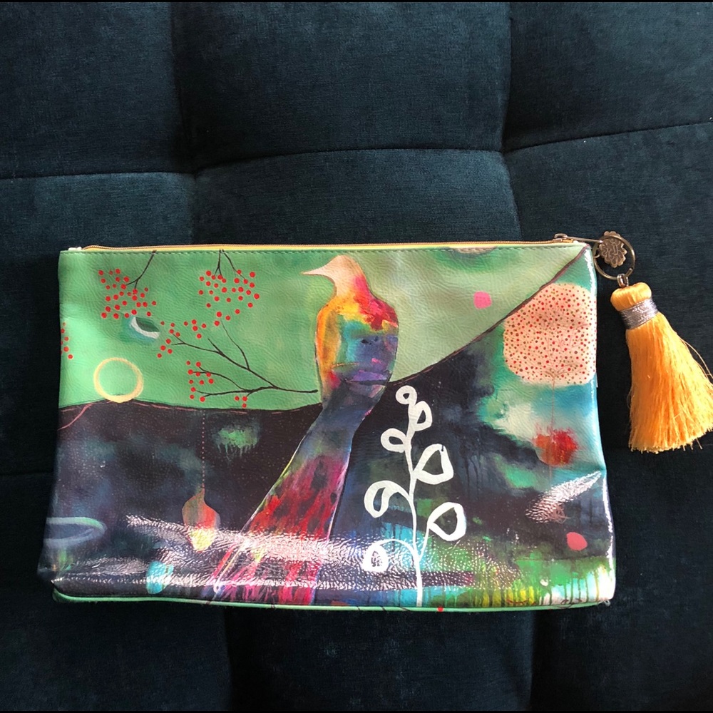 Large Tassel Pouch (clutch or toiletry case)